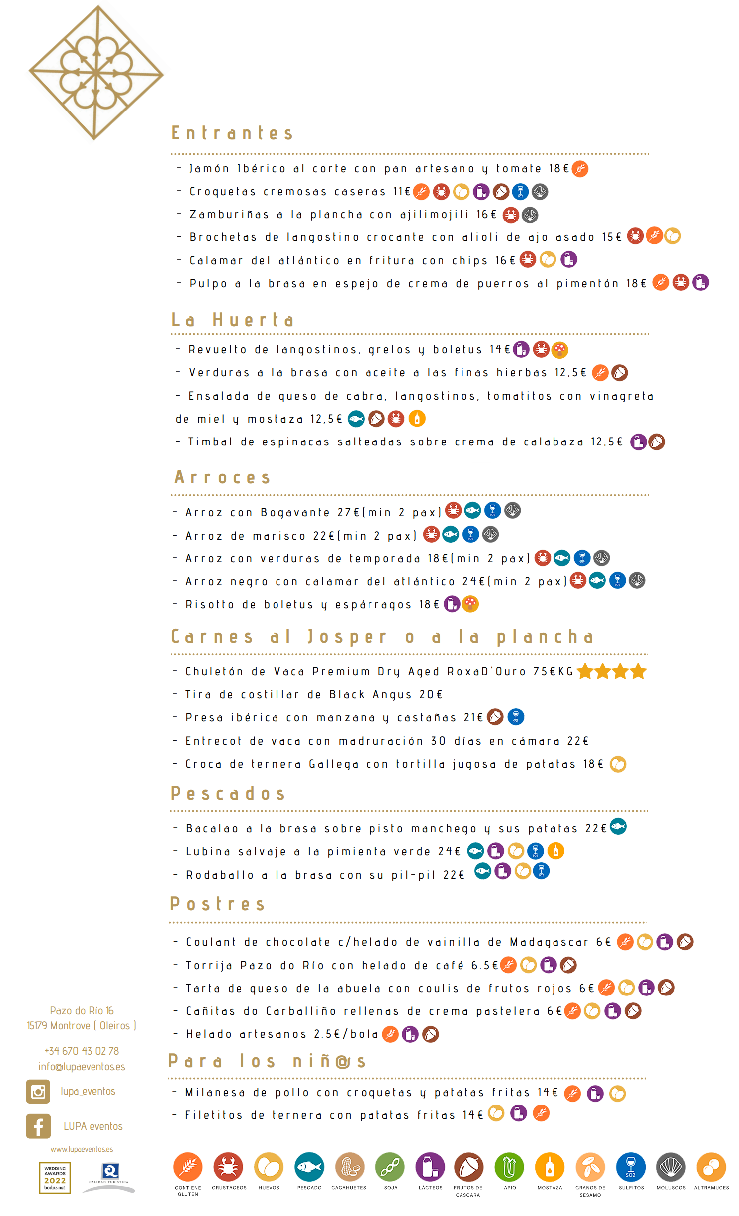 Carta restaurante 2022